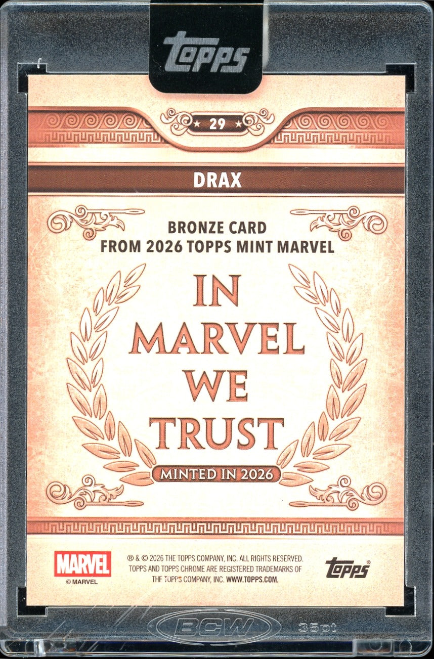 2026 Topps Marvel Drax mint bronze 044/100
