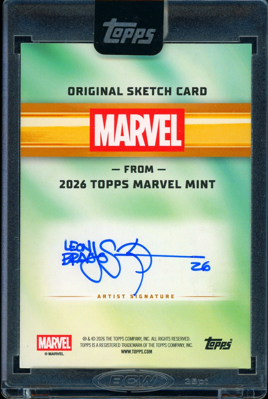 2026 Topps Marvel Mint Sketch 1/1 Miles Morals by Leon Brass