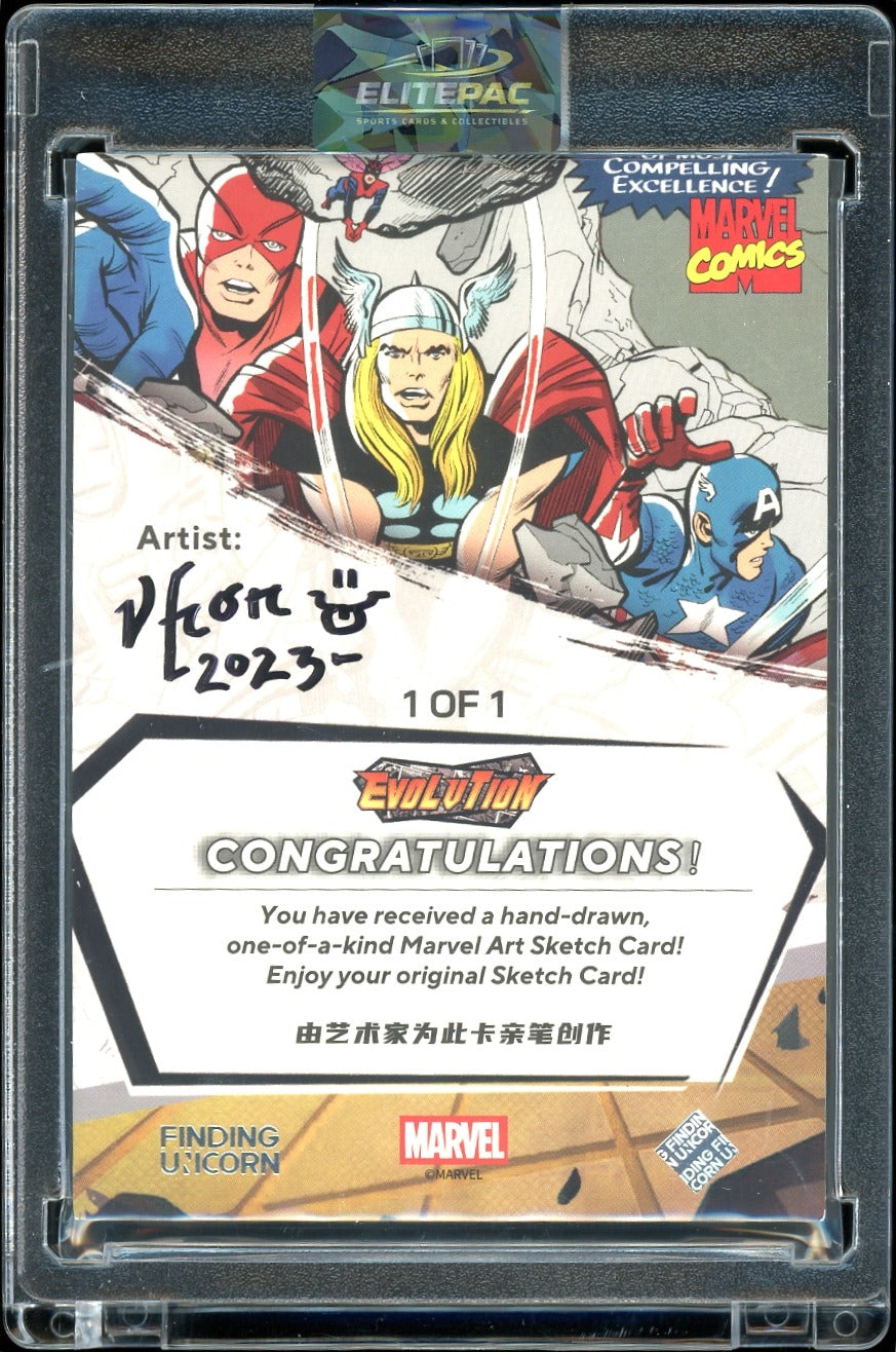 2023 Marvel Comic 1/1 Sketch Scarlet The Witch By Vfcon