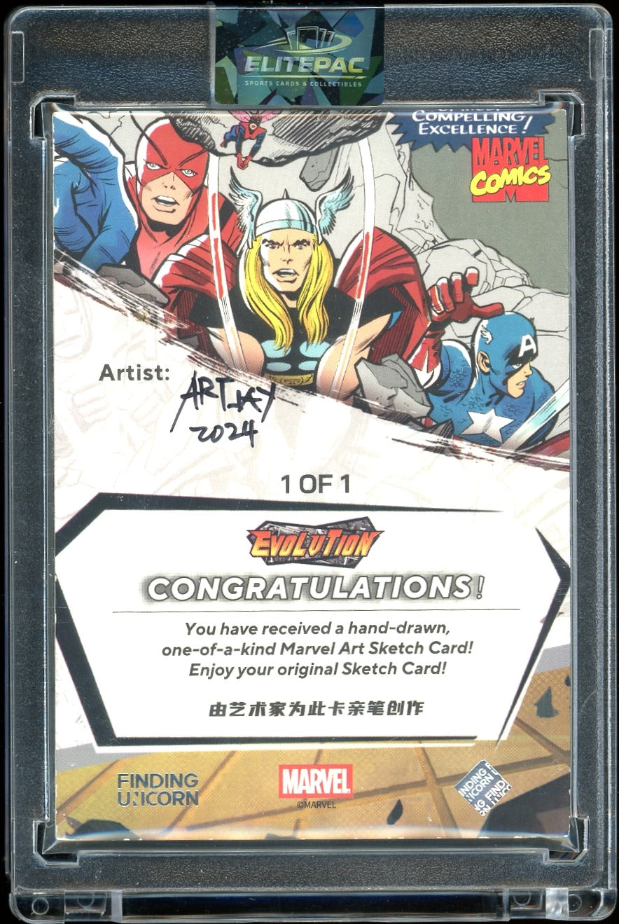 2024 Marvel Comic 1/1 Sketch Wolverine by artky