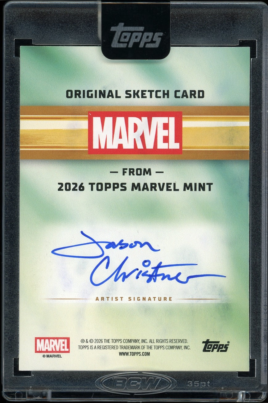 2026 Topps Marvel Sketch 1/1 Black Panther BY Jason Christie