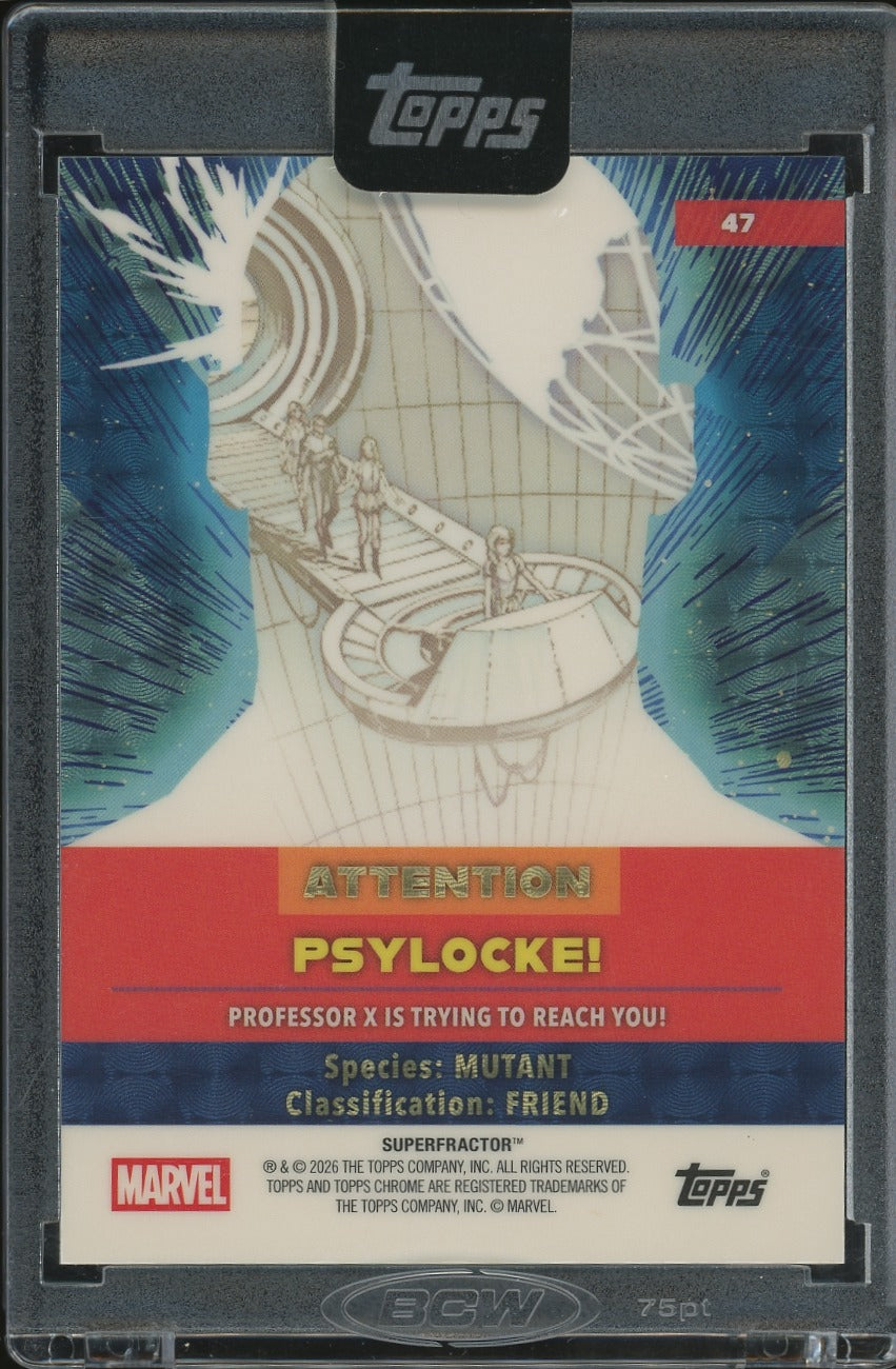 2026 Topps Marvel MInt Cerebro Psylocke 1/1 Super Refractor