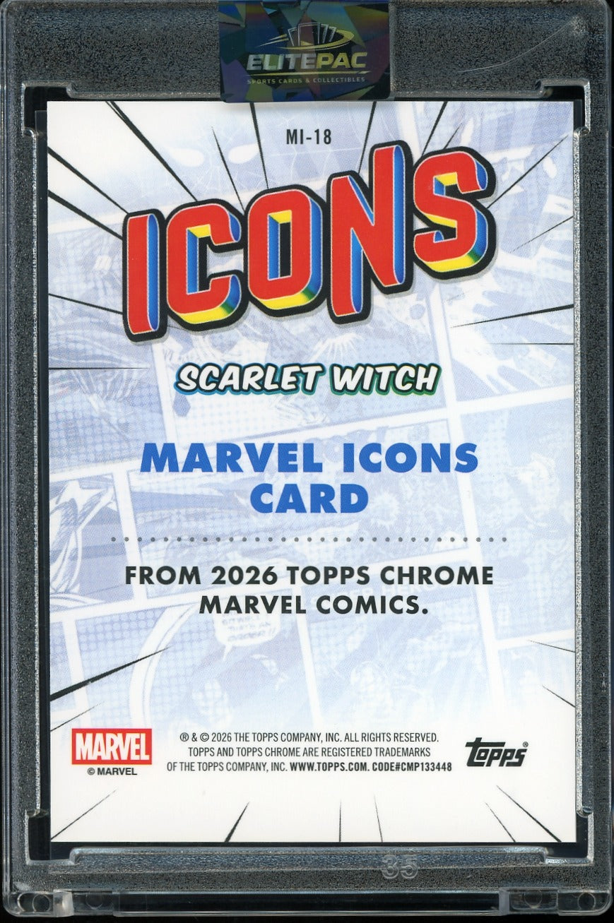 2026 Topps Chrome Marvel Comics #MI-18 Scarlet Witch Marvel Icons