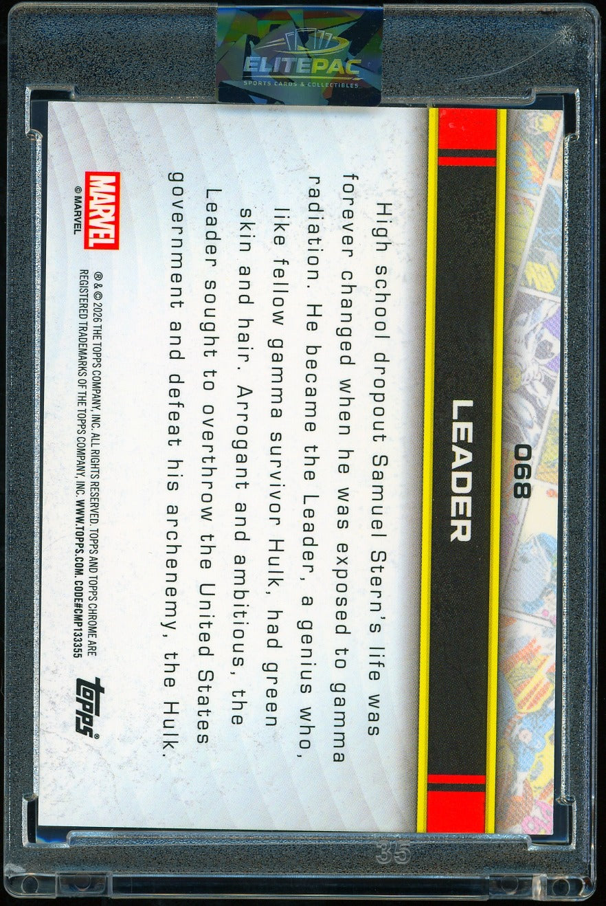 2026 Topps Marvel Chrome Leader Orange refractor 10/25