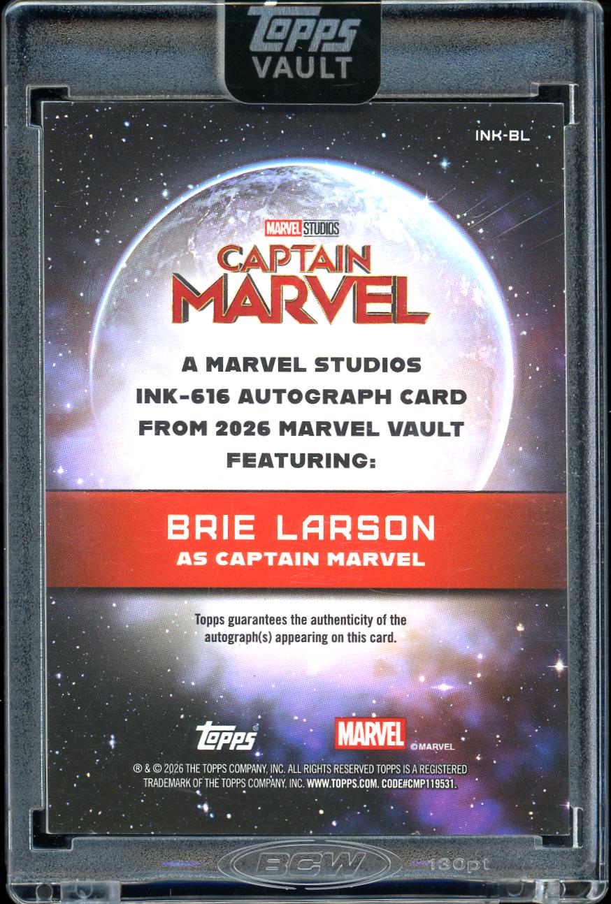 2026 Topps Marvel vault Captain Marvel ink 616 Auto 03/50