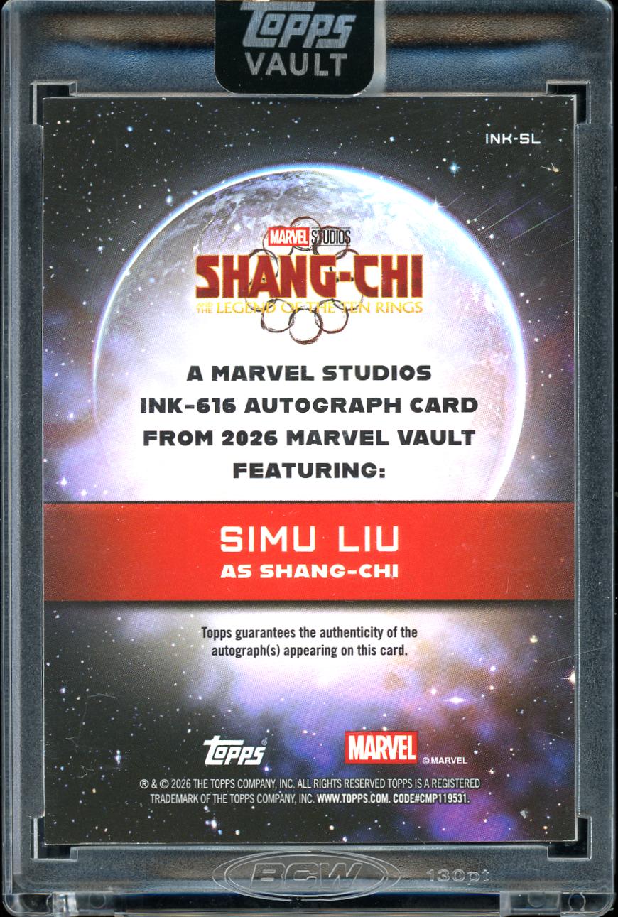 2026 Topps Marvel vault Shang-Chi ink 616 Auto bookend 5/5