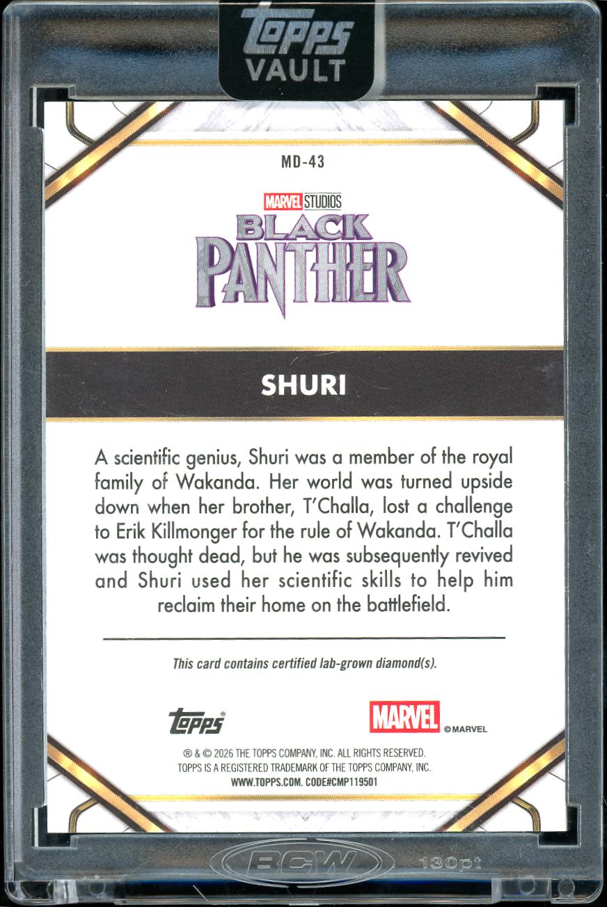 2026 Topps Marvel Vault Shuri on Silver Diamond 43/50