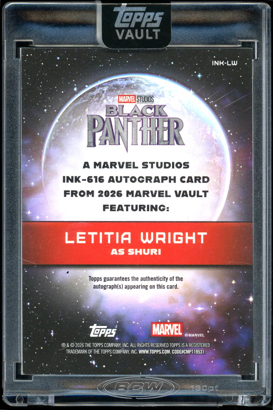 2026 Topps Marvel Vault Ink 616 Shuri Black Alpha 01/10