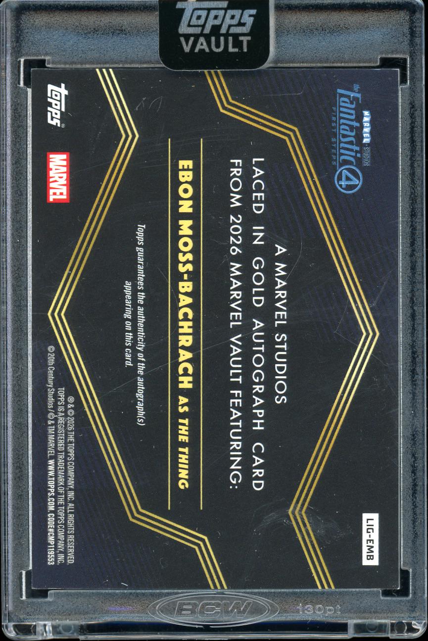 2026 Topps Marvel Vault Gold Auto The Thing Ebon Moss 07/10