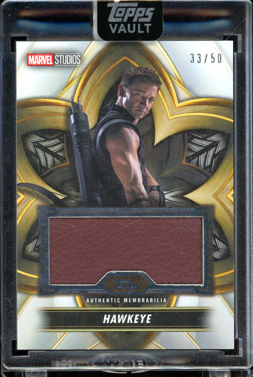 2026 Topps Marvel Vault Relic Sofa Hawkeye Jeremy Renner 33/50