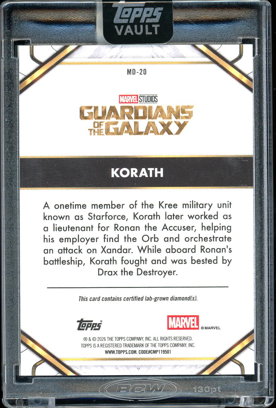 2026 Topps Marvel Vault Double Black Diamond Korath 08/10