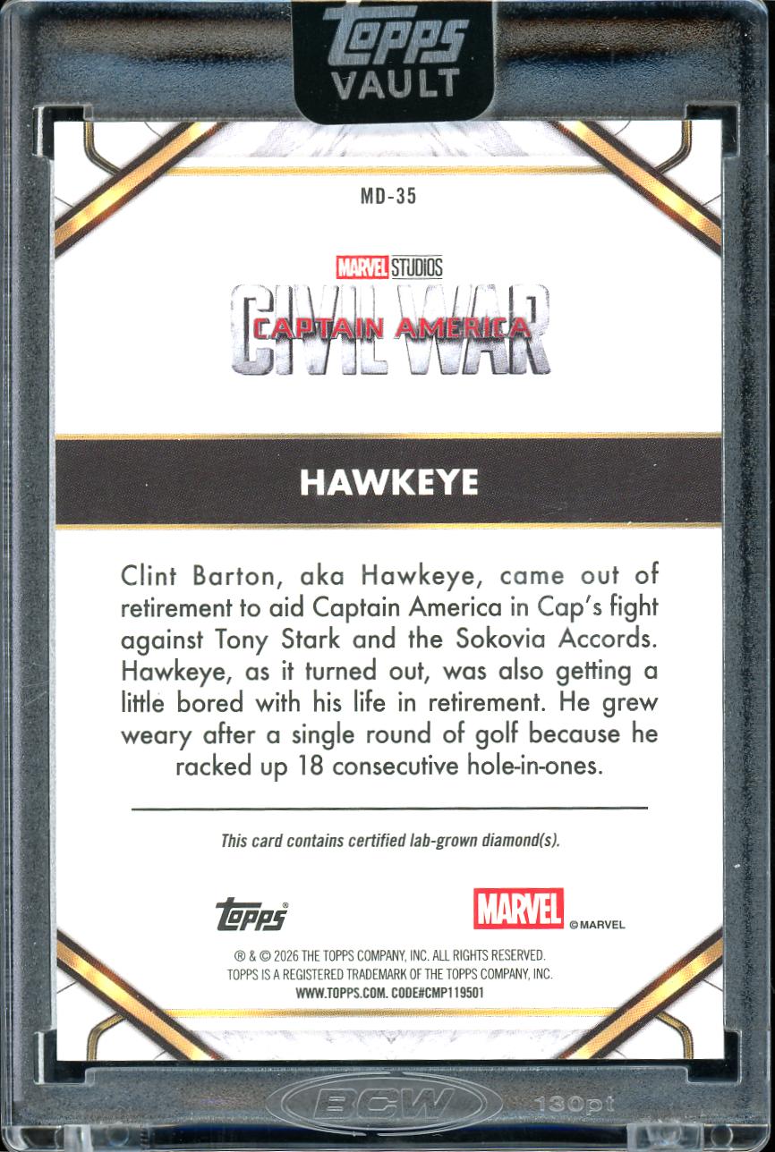 2026 Topps Marvel Vault Silver Diamond Hawkeye 31/50