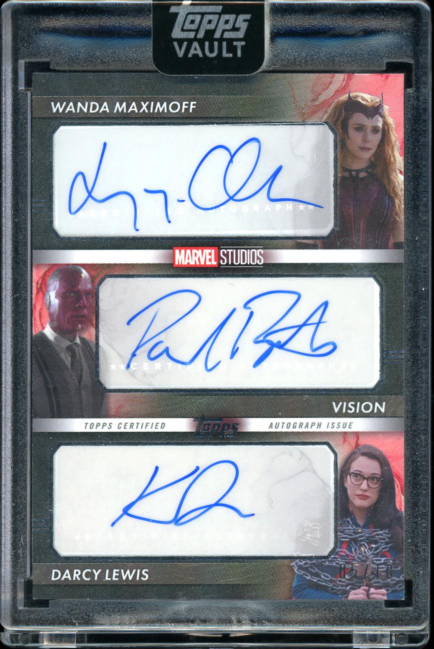 2026 Topps Marvel Vault Triple Auto Wanda, Vision ,Darcy Balck 05/10
