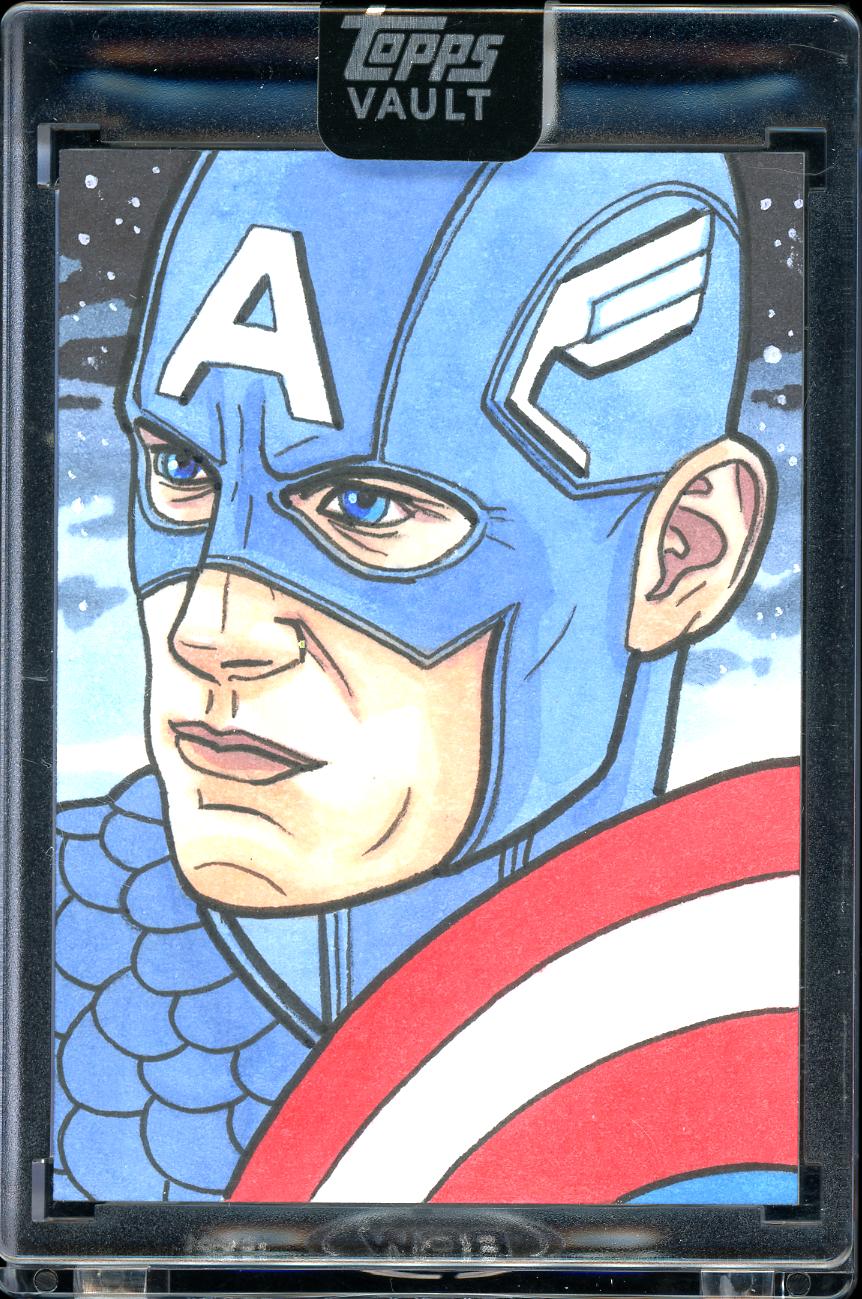 2026 Topps Marvel Vault Sketch 1/1 Captain America Nick Gribbon