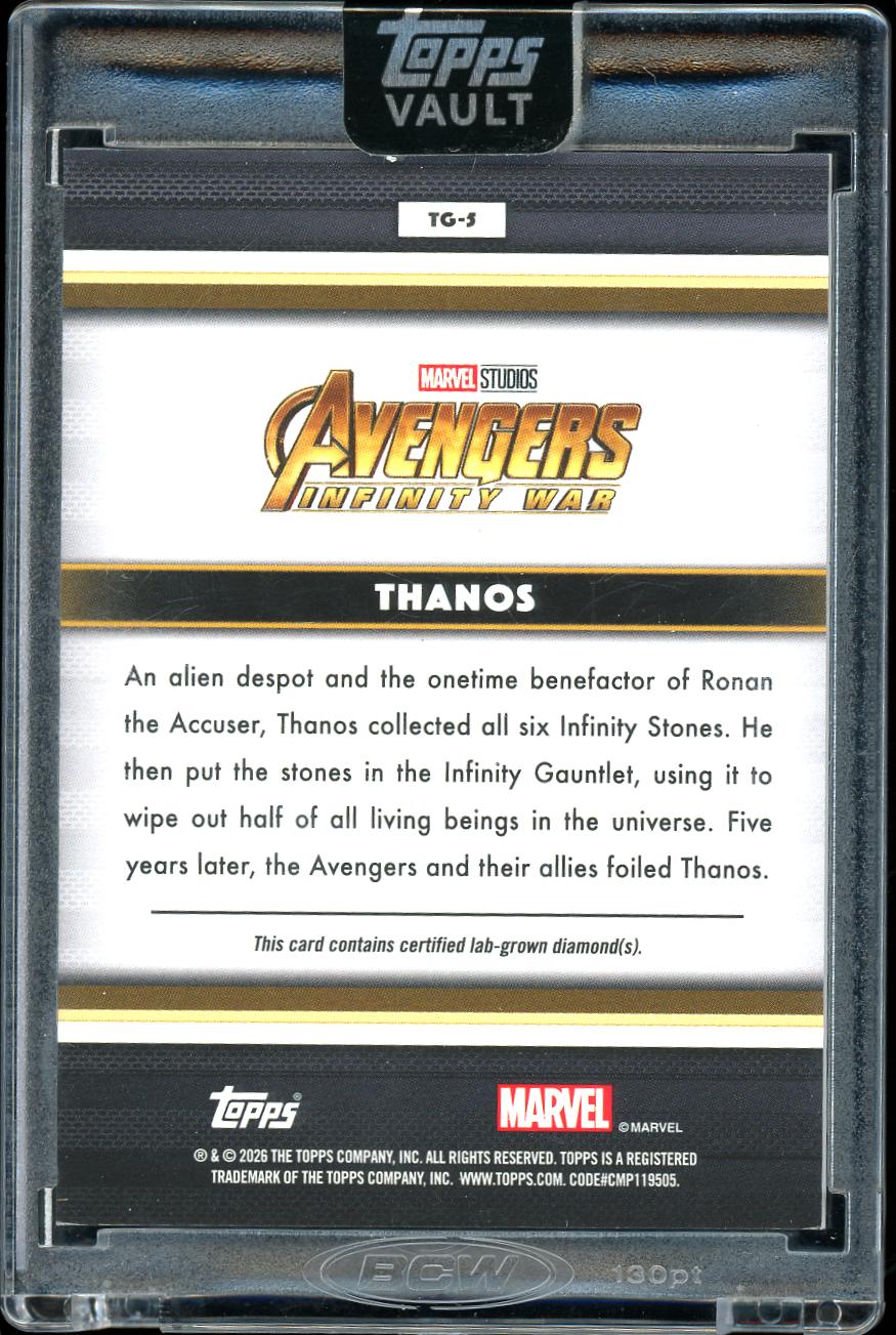 2026 Topps Vault Marvel Thanos Black diamond 8/10