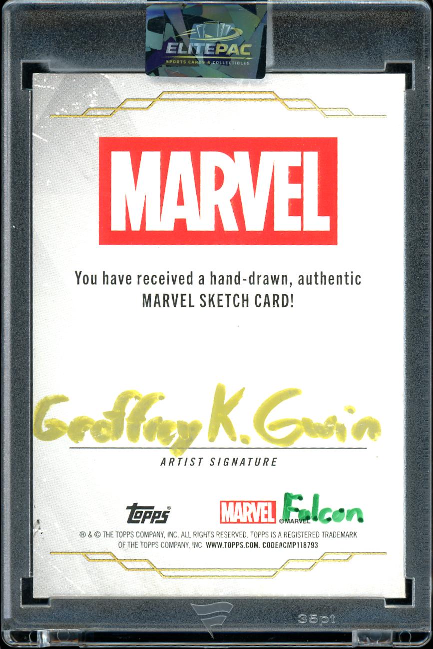 2025 Topps Marvel Sketch Falcon By Greoffrey k Gwin