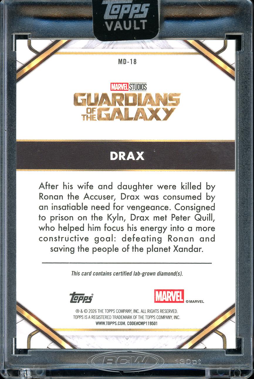 2026 Topps Marvel Vault Silver Diamond Drax 11/50