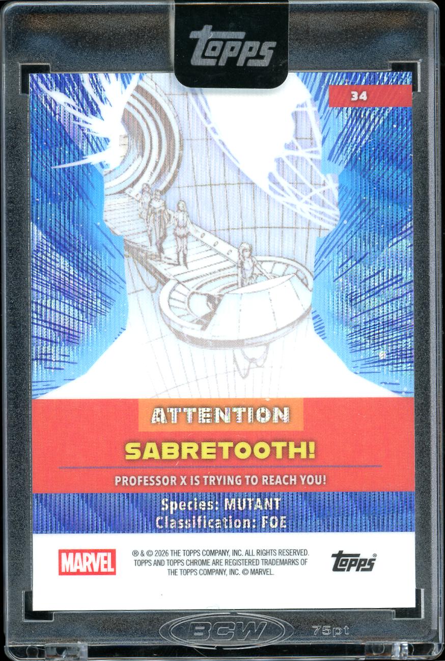2026 Topps Marvel Mint Cerebro Sabertooth 36/99