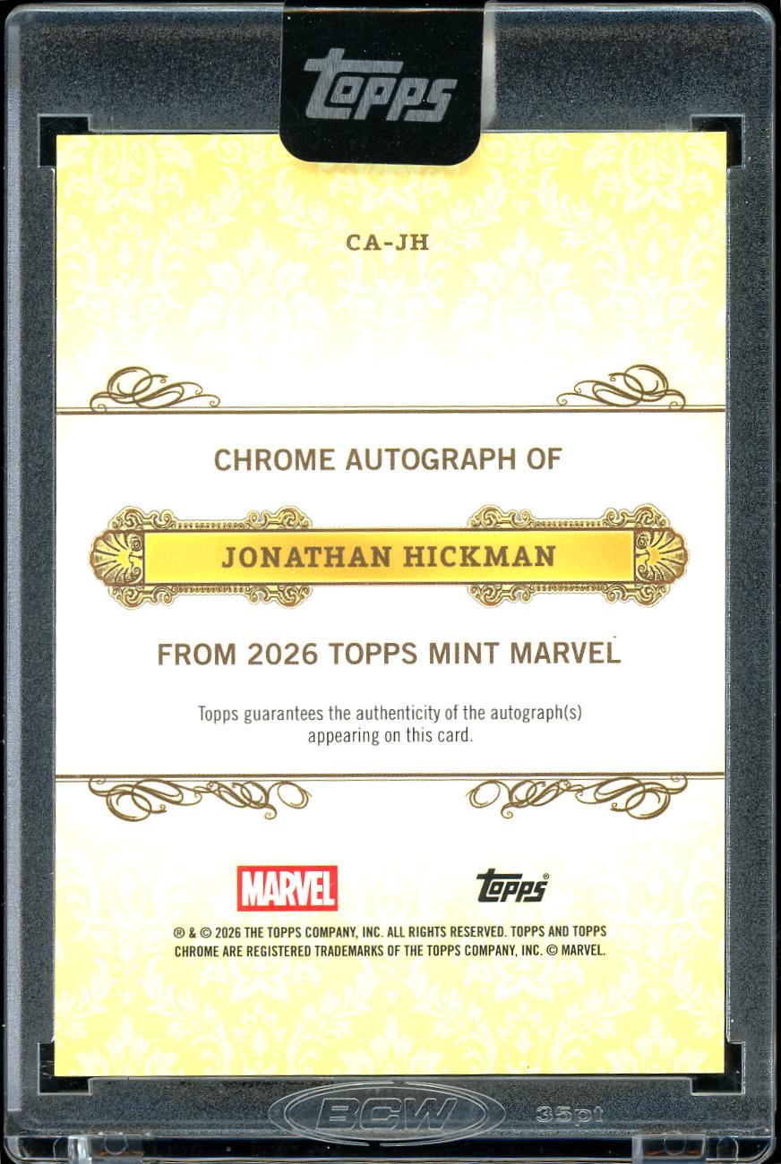 2026 Topps Mint Marvel Doom Artist Auto Jonathan Hickman