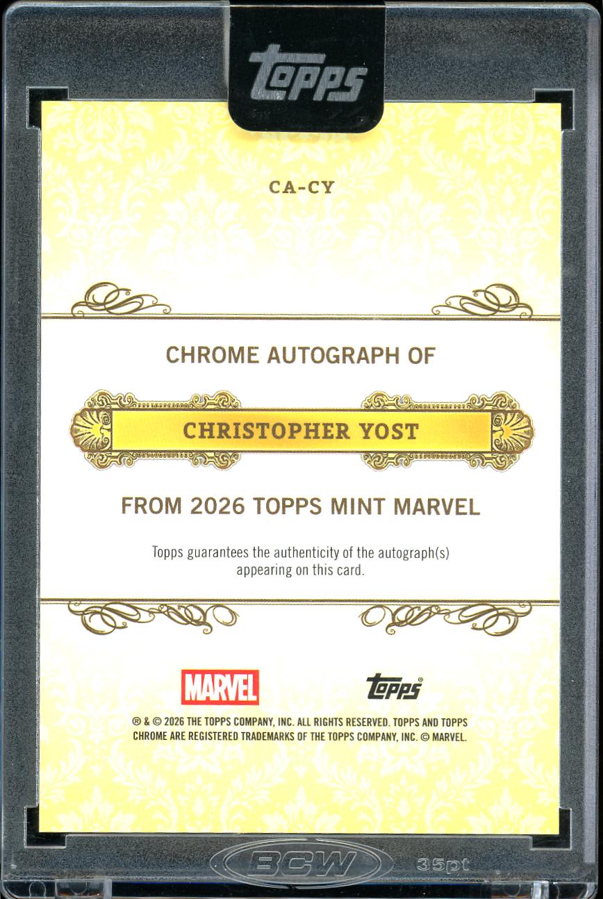2026 Topps Mint Marvel Ghost Rider Artist Auto Chris Yost