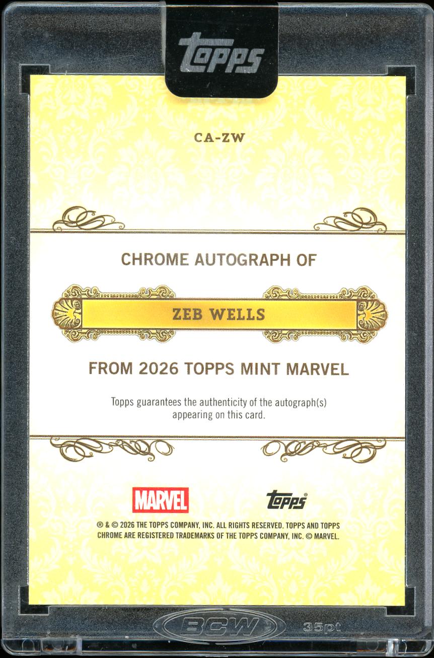 2026 Topps Mint Marvel Spider-Man Artist Auto Zeb Wells