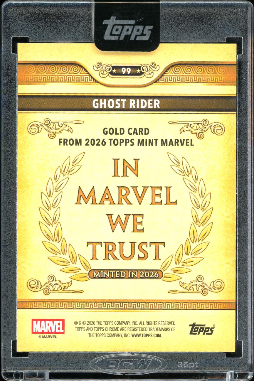 2026 Topps Mint Marvel Gold Ghost Rider  38/50 encased