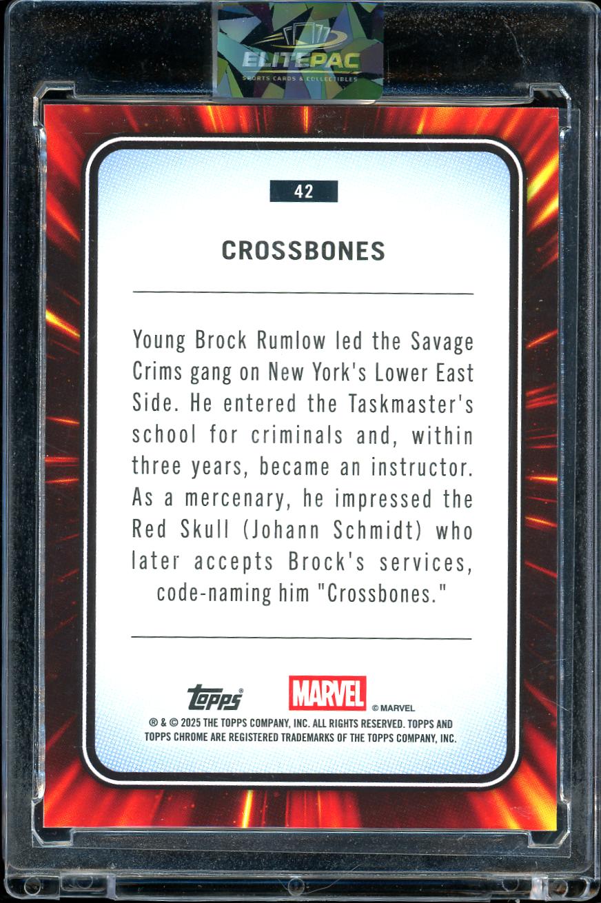 2025 Topps Sapphire Marvel Orange Crossbones 15/25