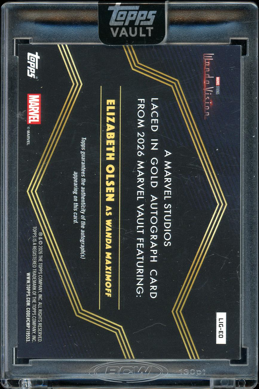 2026 Topps Vault Marvel Laced in Gold Auto Wanda Maximoff 11/25