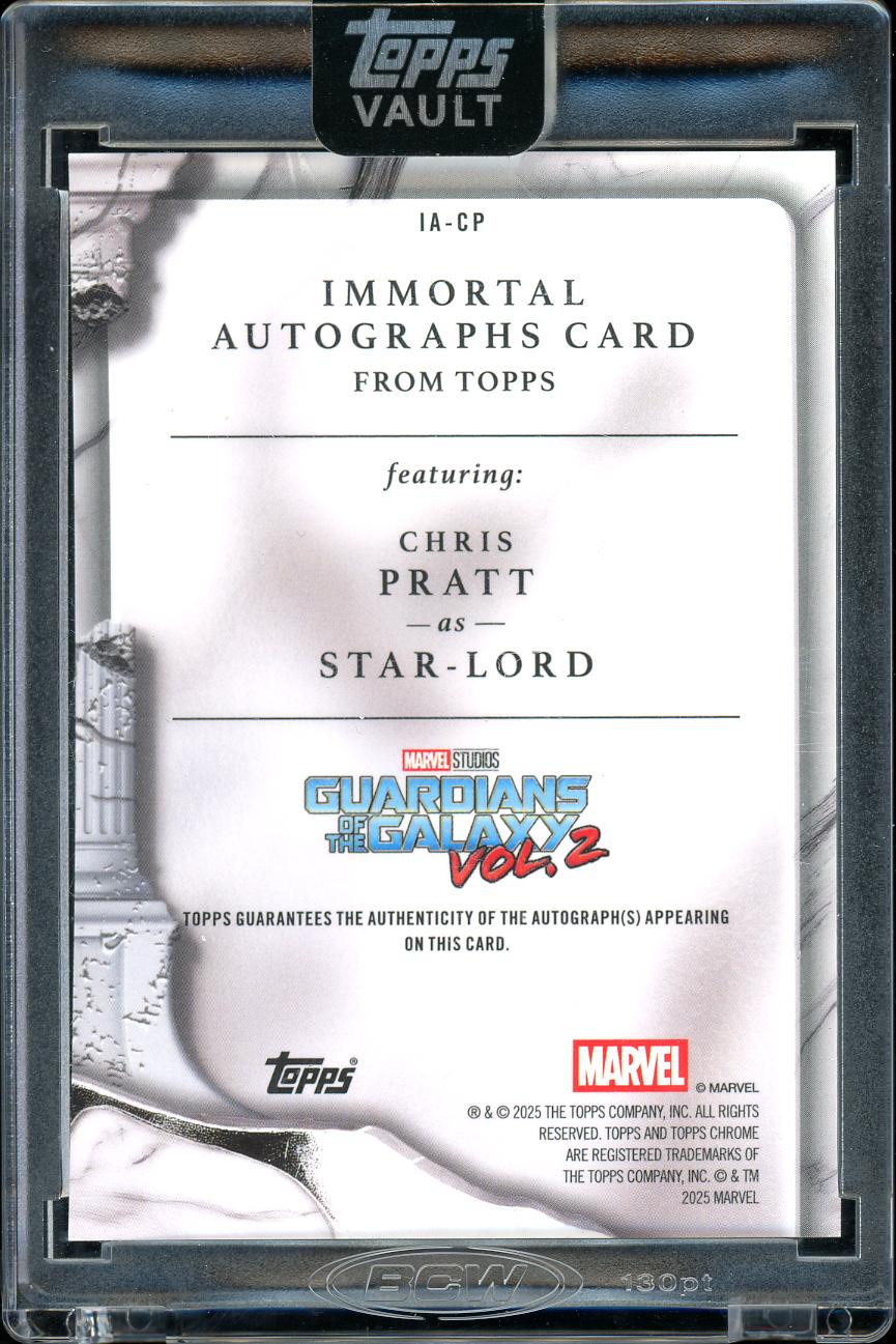 2026 Topps Vault Marvel Auto Star-Lord Gold 25/50