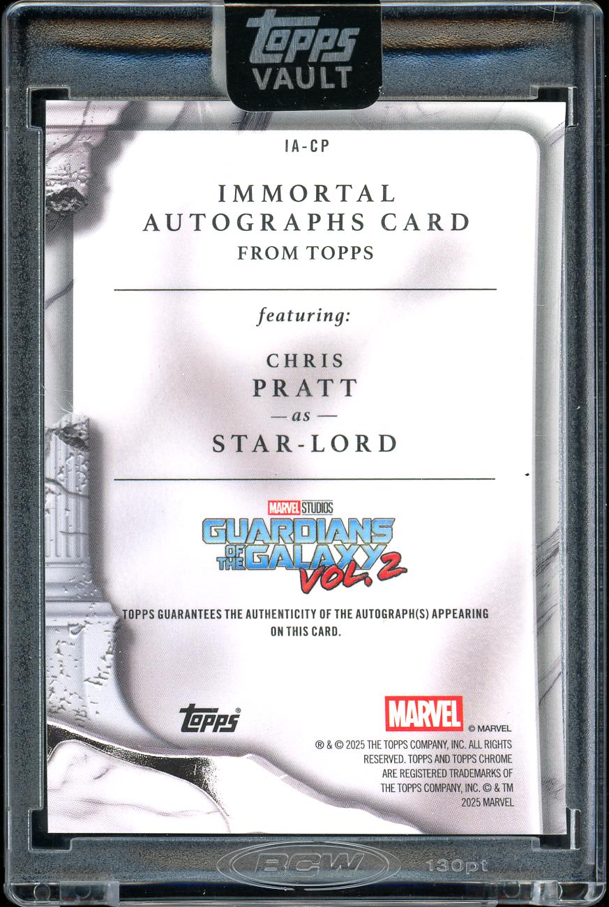 2026 Topps Vault Marvel Auto Star-Lord Orange Alpha 01/25