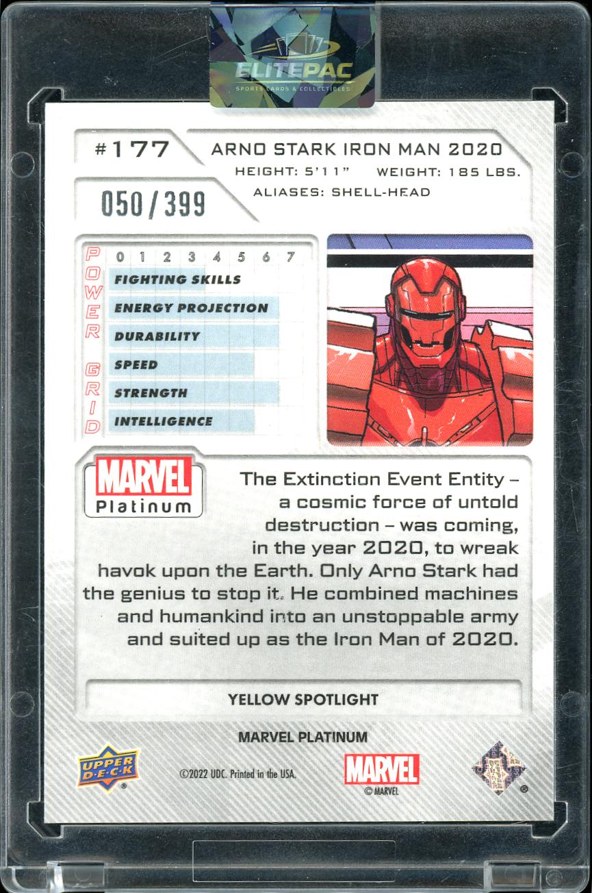 2023 Upper Deck Marvel Platinum #177 Arno Stark Iron Man 2020 Black Rainbow