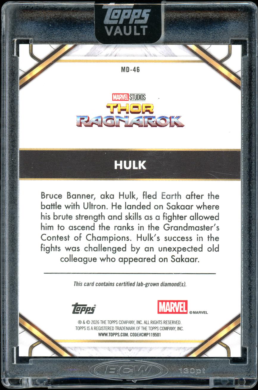 2026 Topps Vault Marvel Diamond Hulk 09/50 MD-46