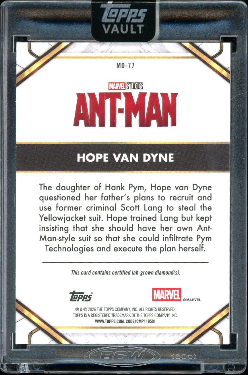 2026 Topps Vault Marvel Diamond Hope Van Dyne 47/50