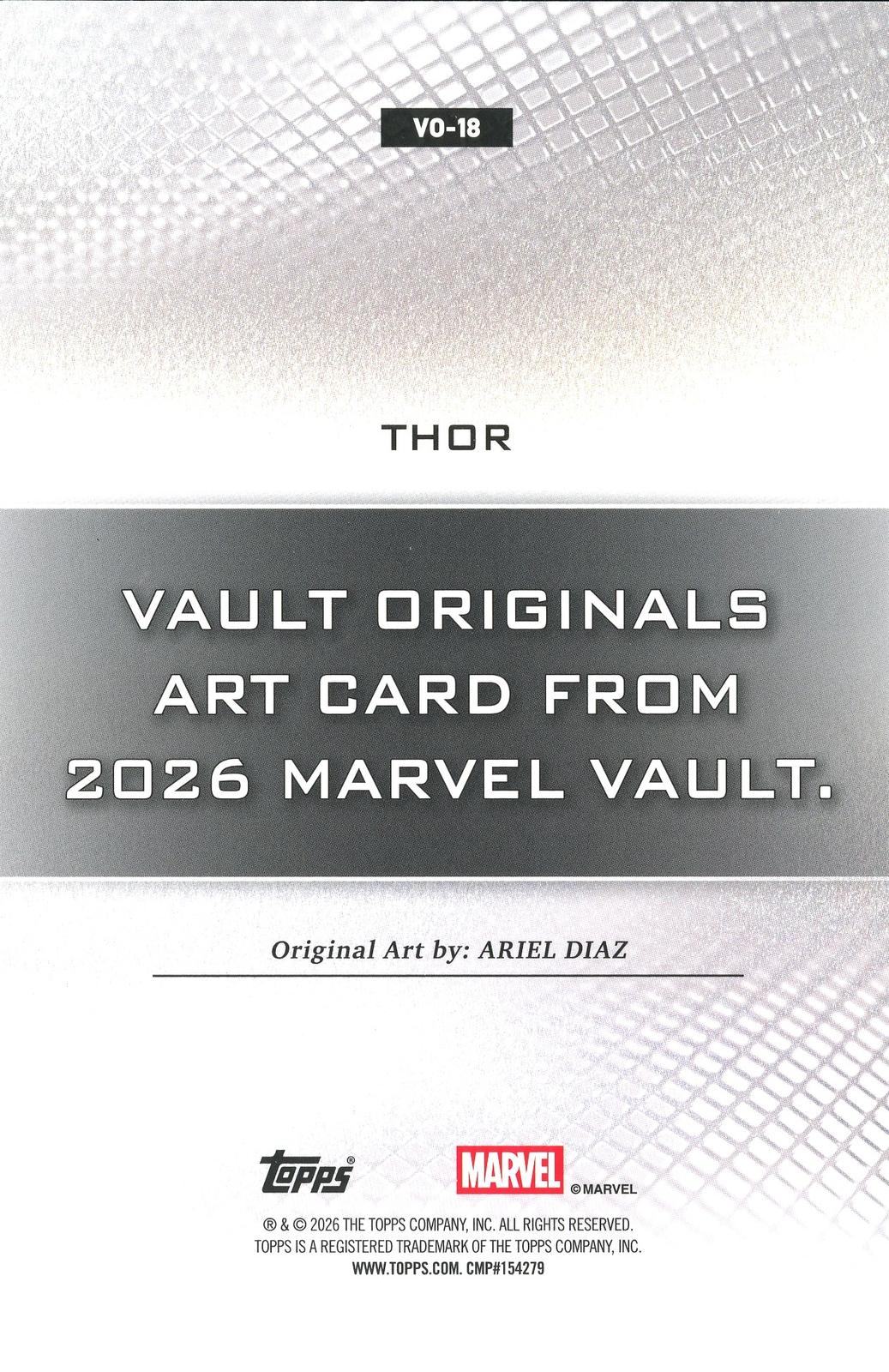 2026 Topps Vault Marvel Thor Large Box Topper 5x7in