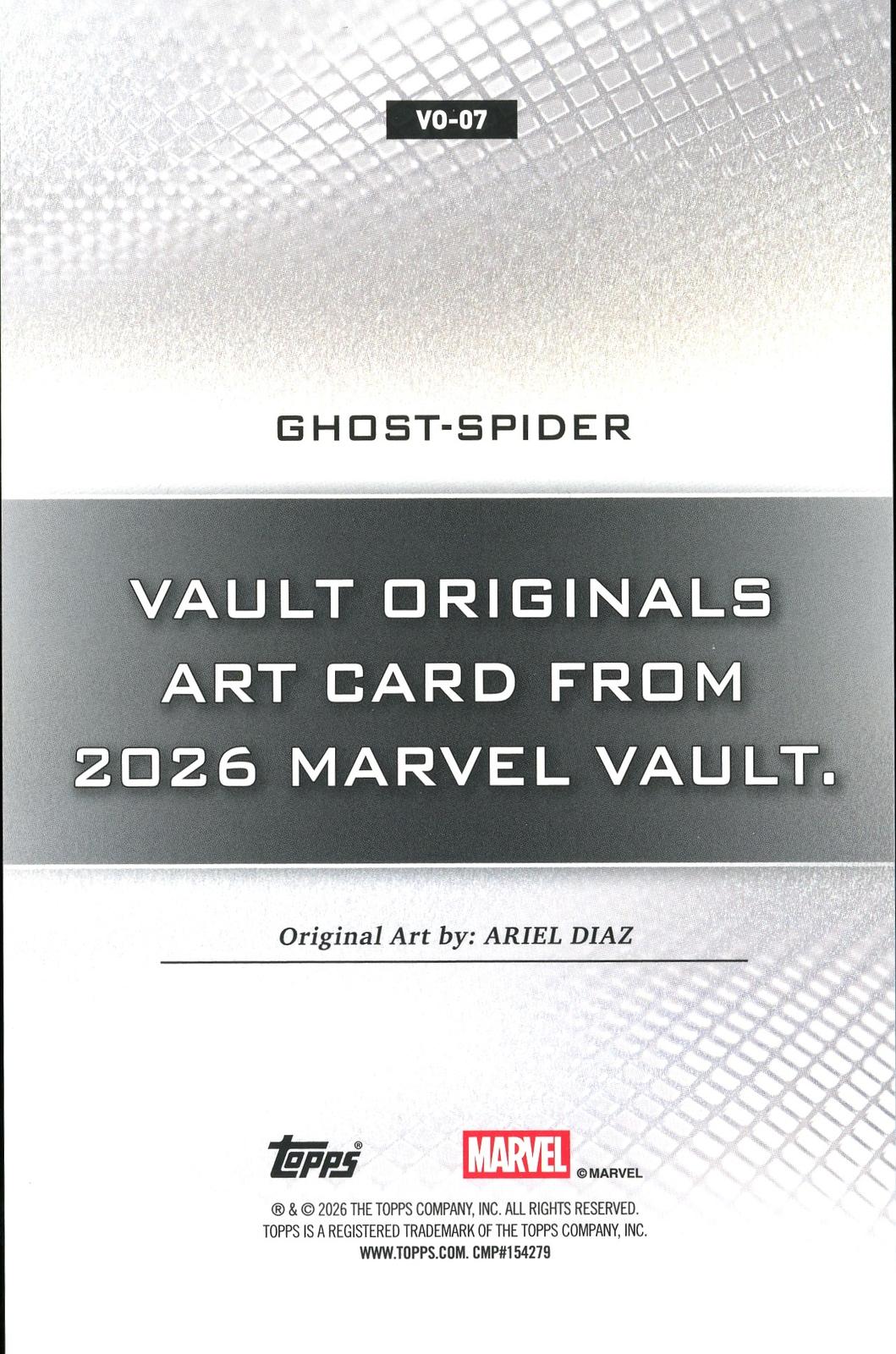 2026 Topps Vault Marvel Ghost-Spider Large Box Topper 5x7in