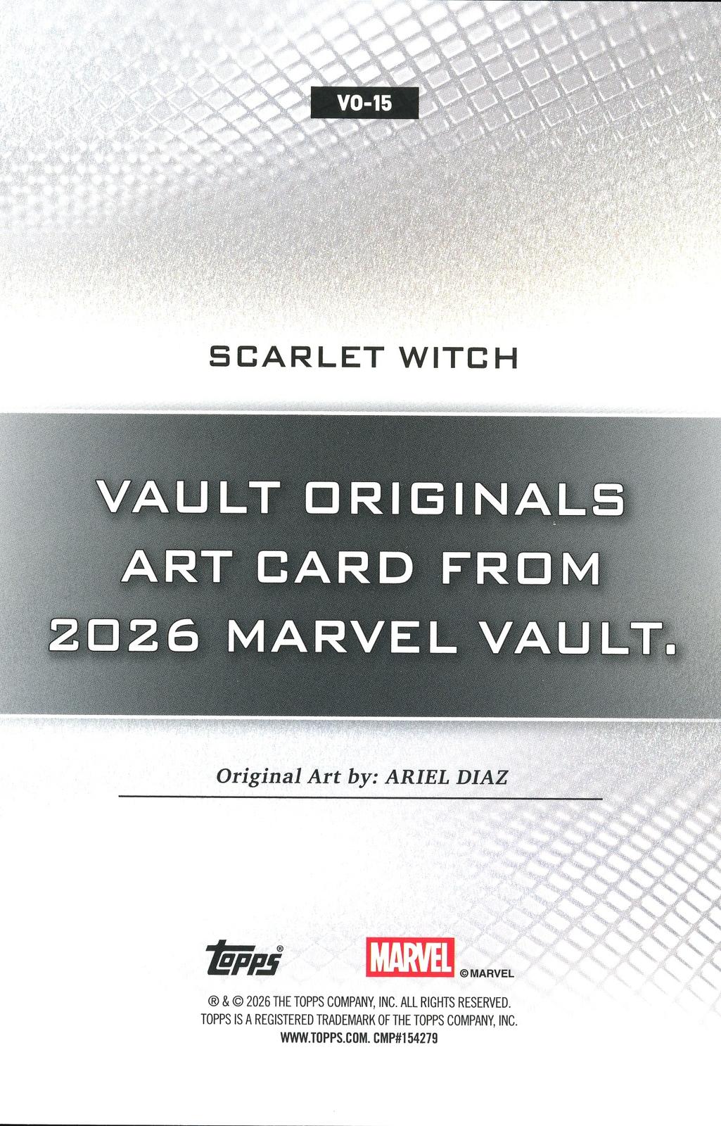 2026 Topps Vault Marvel Scarlet Witch Large Box Topper 5x7in