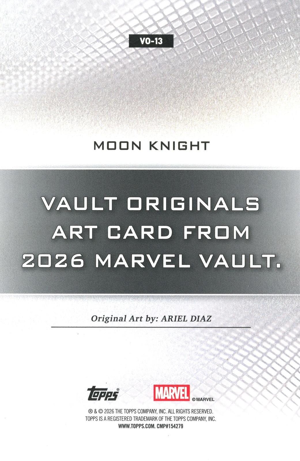 2026 Topps Vault Marvel Moon-Night Large Box Topper 5x7in
