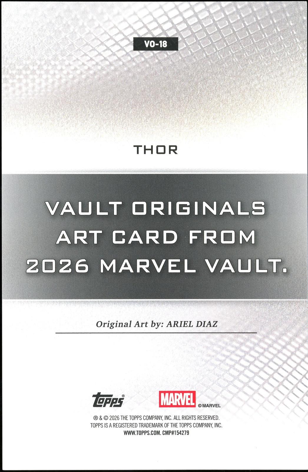 2026 Topps Vault Marvel Thor Large Box Topper 5x7in