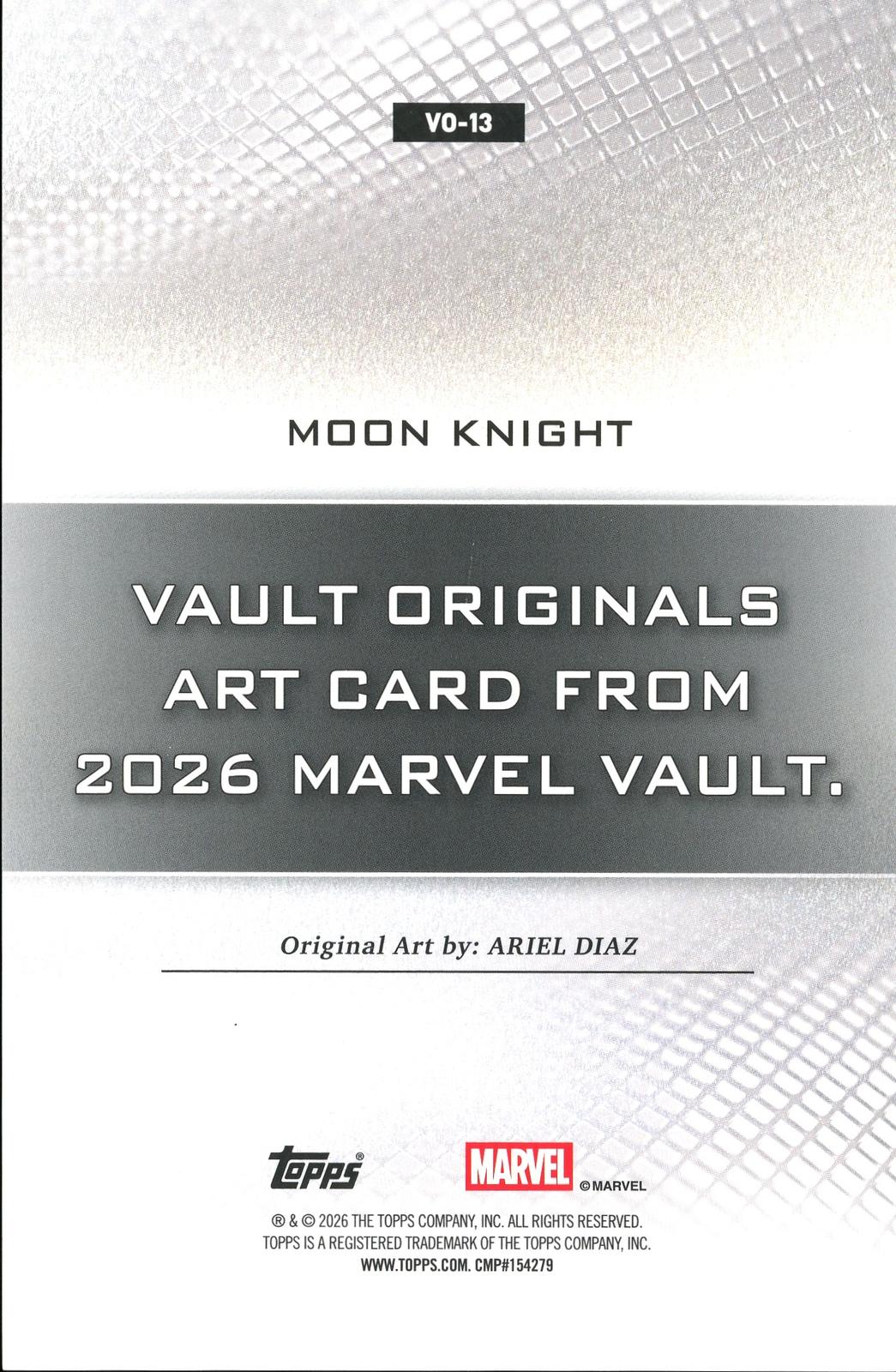 2026 Topps Vault Marvel Moon-Night Large Box Topper 5x7in