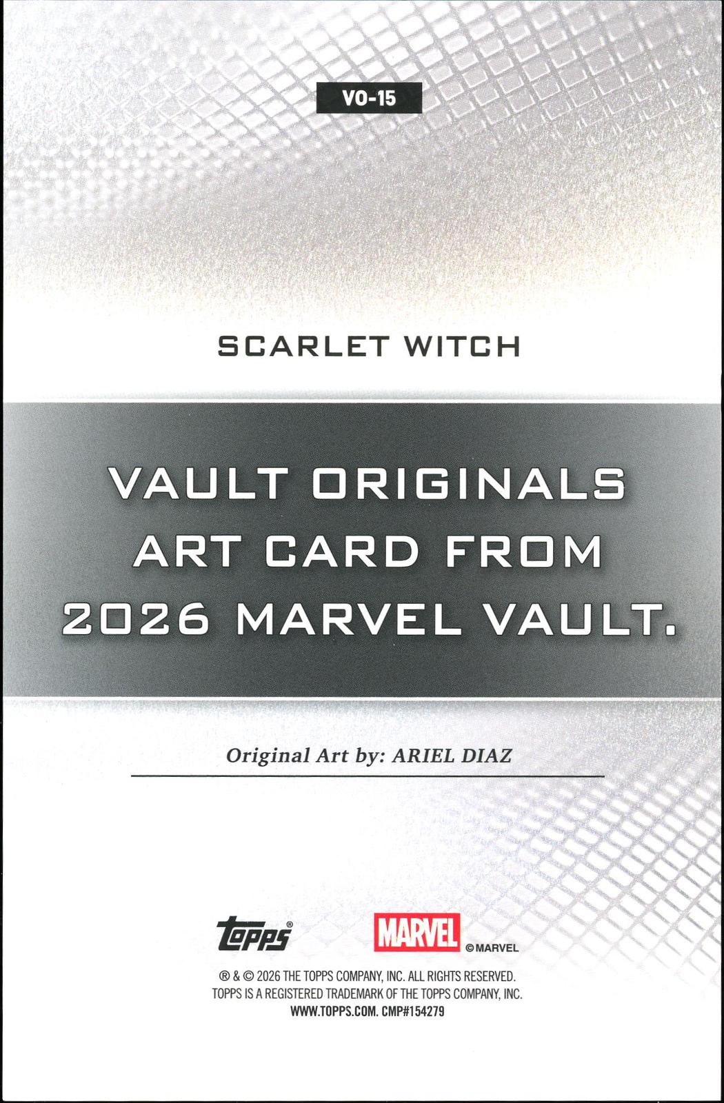 2026 Topps Vault Marvel Scarlet Witch Large Box Topper 5x7in