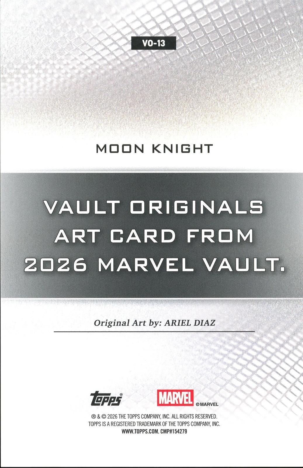 2026 Topps Vault Marvel Moon Knight Large Box Topper 5x7in