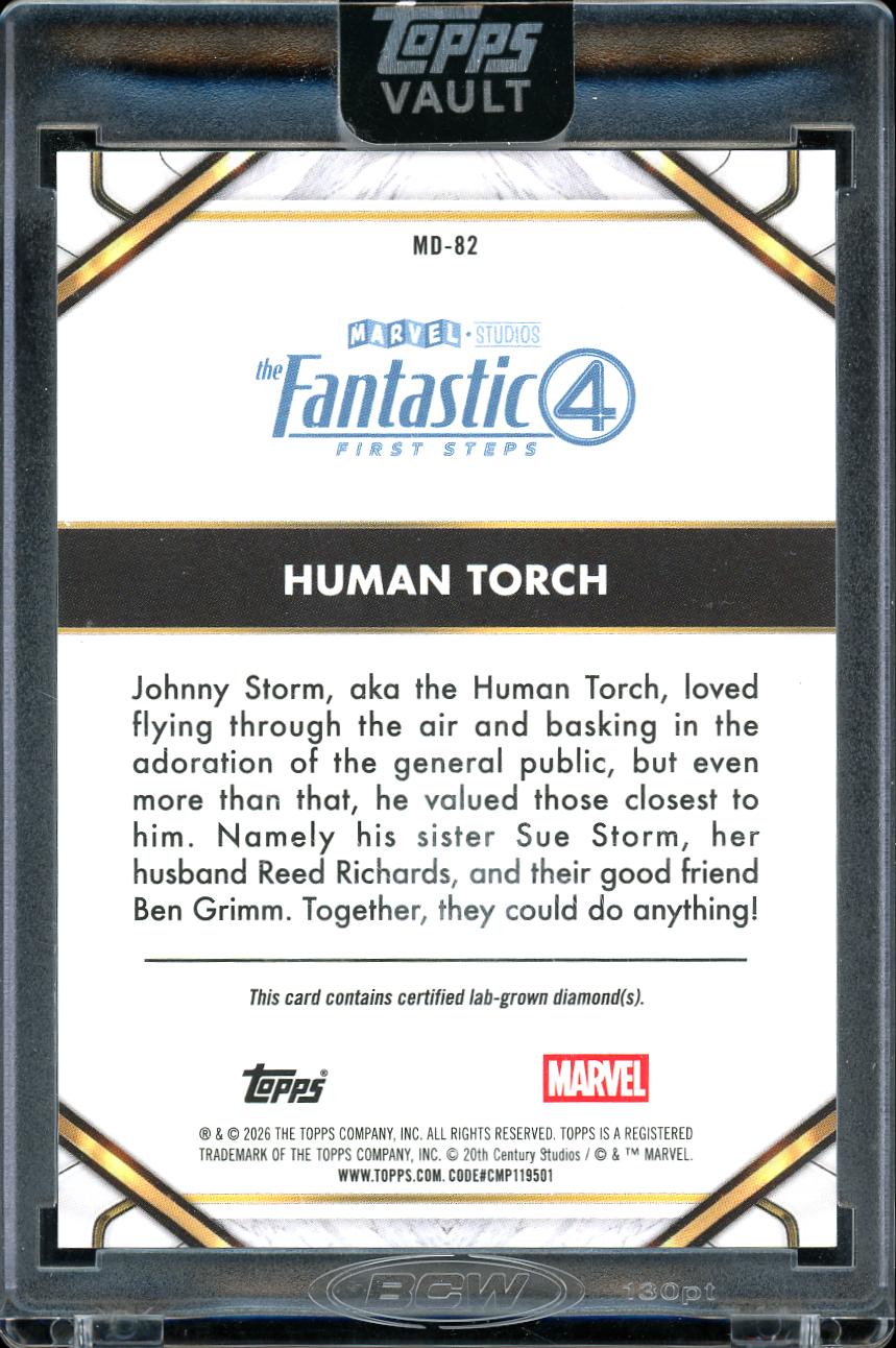 2026 Topps Vault Marvel 1/1 Gold Diamond Human Torch MD-82