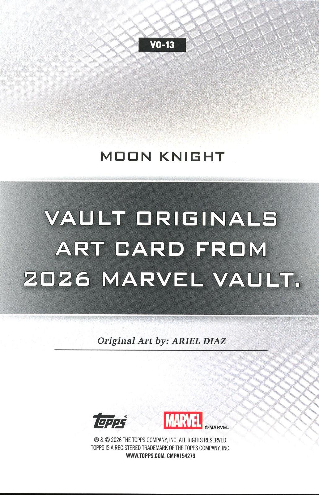2026 Topps Vault Marvel Moon Knight Large Box Topper 5x7in