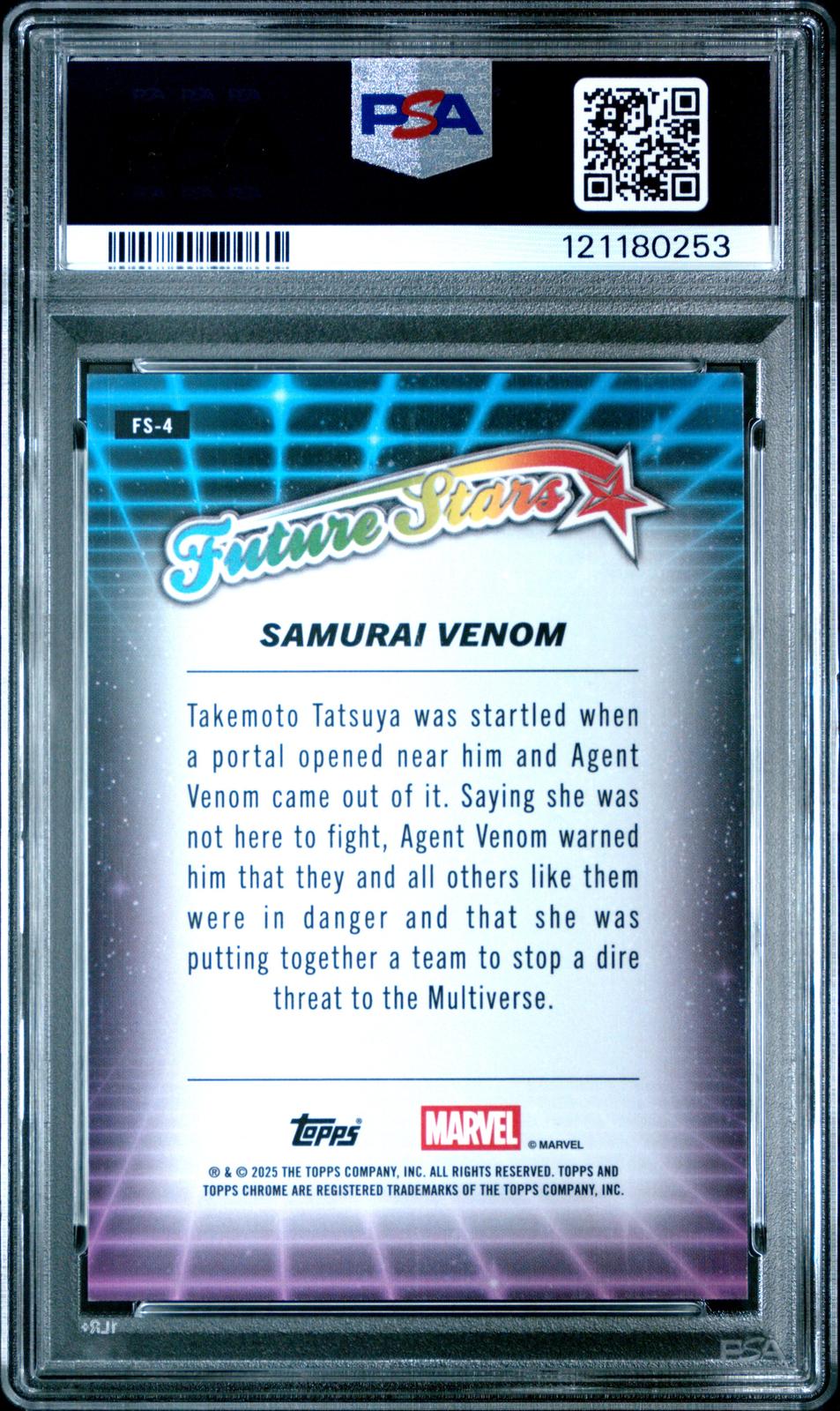 2025 Topps Chrome Marvel Future Stars #FS4 Samurai Venom PSA 8
