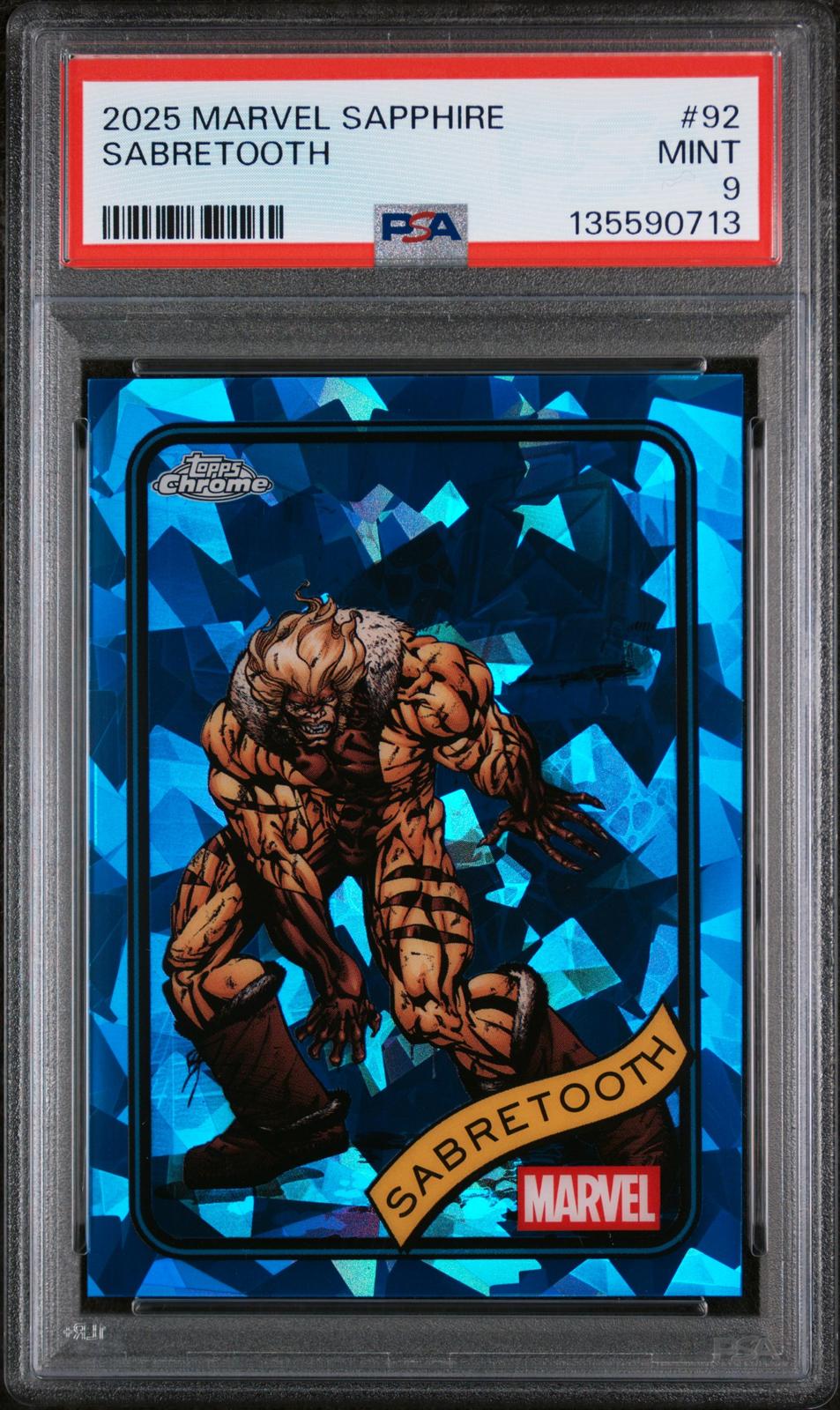 2025 Topps Chrome Marvel Sapphire Edition #92 Sabretooth PSA 9