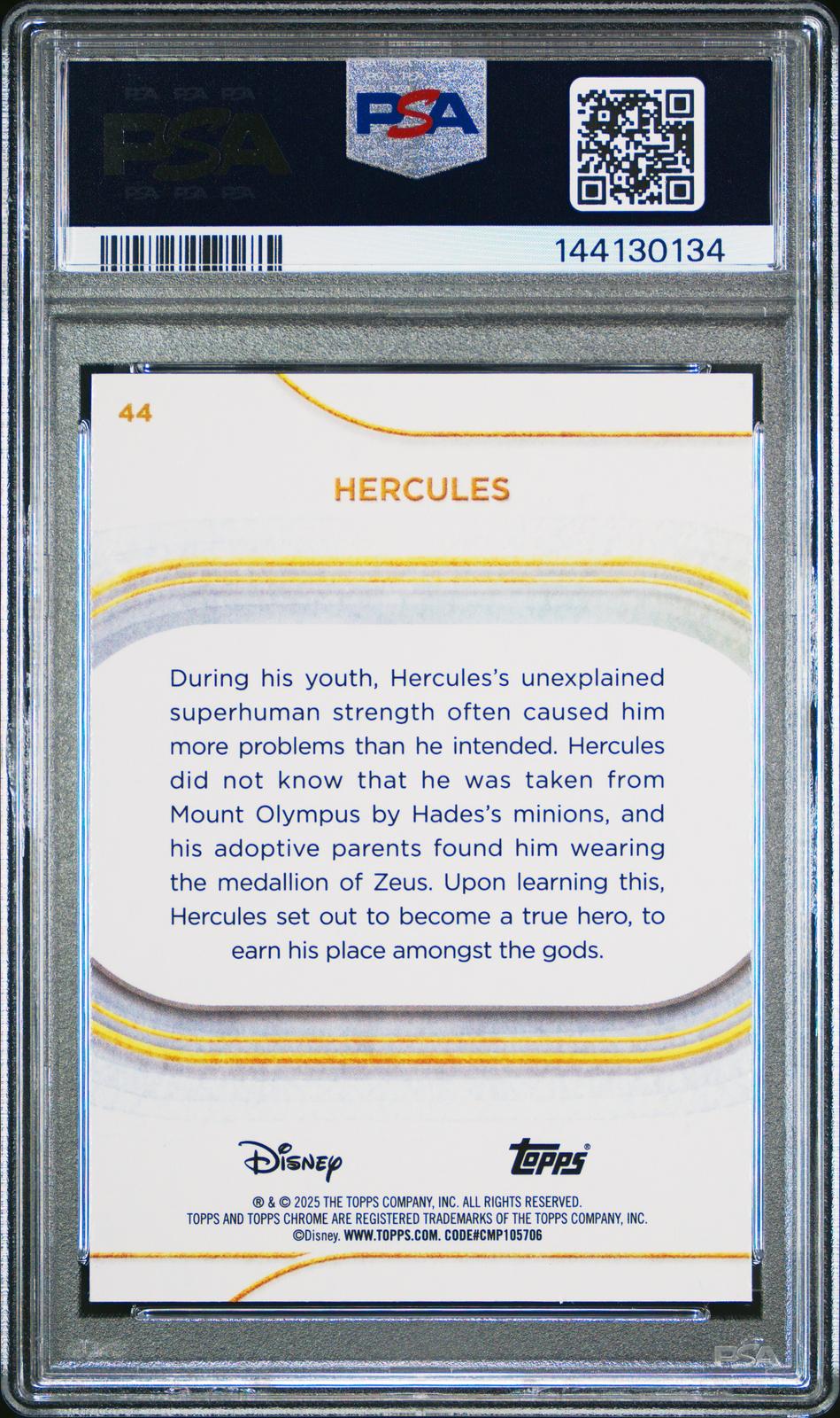 2025 Topps Chrome Disney Sapphire Edition #44 Hercules PSA 9