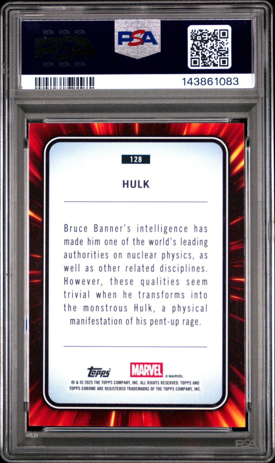 2025 Topps Chrome Marvel Sapphire Edition #128 Hulk Green PSA 9