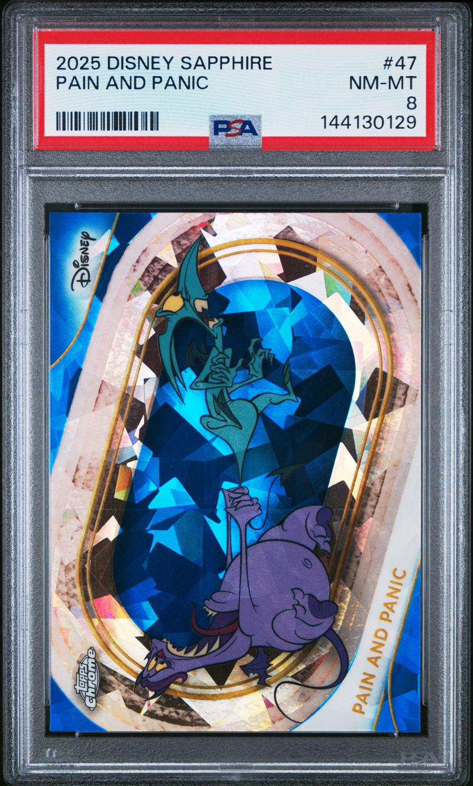 2025 Topps Chrome Disney Sapphire Edition #47 Pain And Panic PSA 8