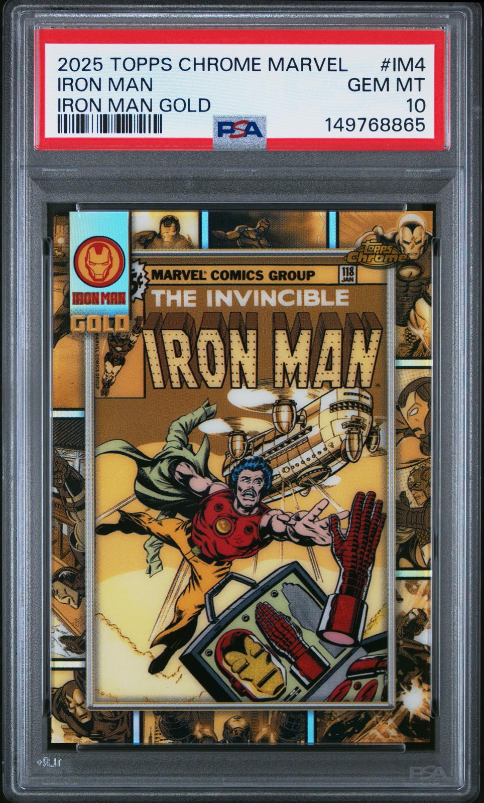 2025 Topps Chrome Marvel Iron Man Gold #IM4 Iron Man PSA 10
