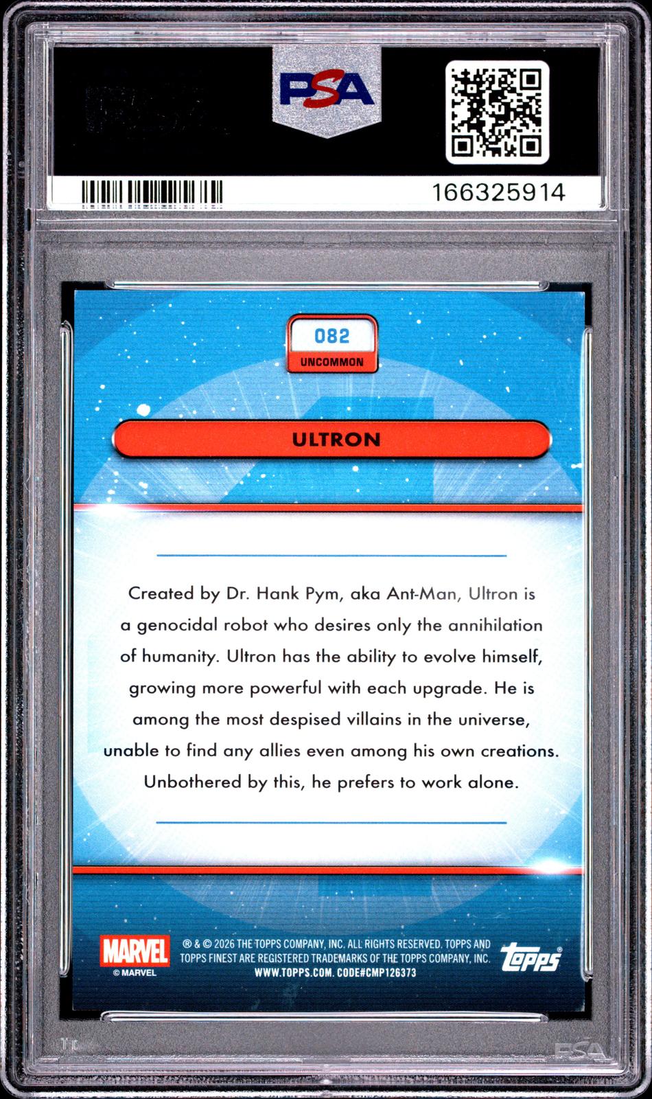 2026 Topps Finest: Fantastic Four  Ultron Cosmic Ray Refractor PSA 9